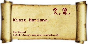 Kiszt Mariann névjegykártya